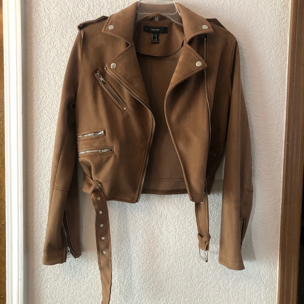 Forever 21 faux suede jacket size M medium